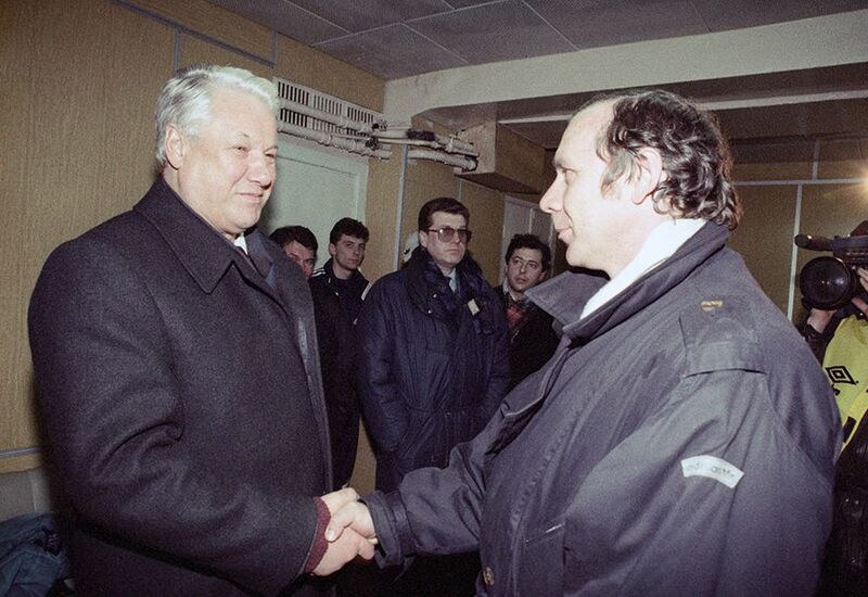 Борис Ельцин с Олегом Романцевым