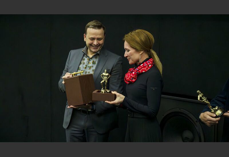 Илья Казаков и Мария Киселева на закрытом показе фильма «Федя. Народный футболист»