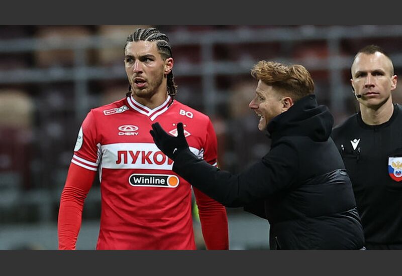 Защитник «Спартака» Срджан Бабич и бывший главный тренер Гильермо Абаскаль