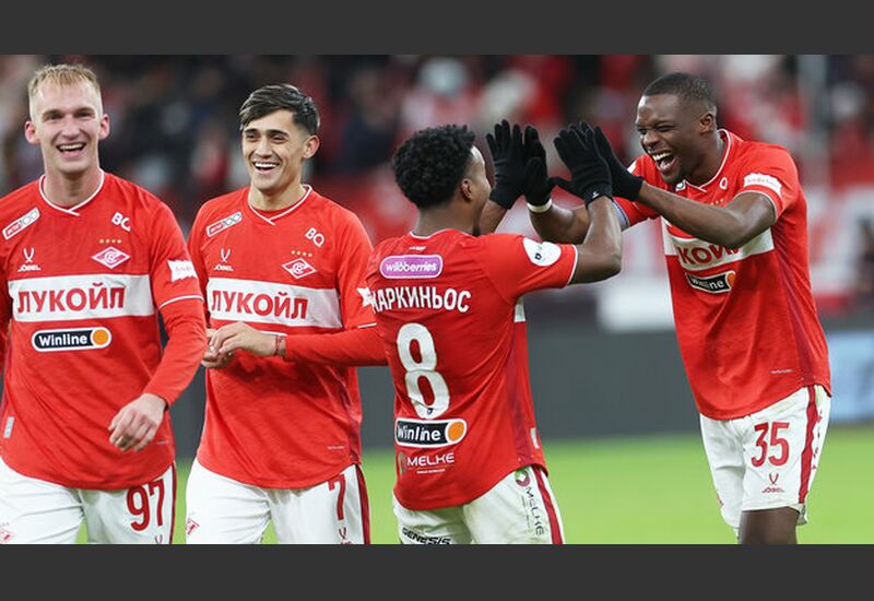 Футболисты «Спартака» Даниил Денисов, Пабло Солари, Маркиньос и Кристофер Мартинс