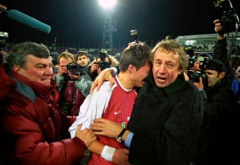 Дмитрий Лоськов и Юрий Сёмин после «золотого» матча 2002 года