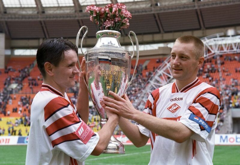 Дмитрий Аленичев и Андрей Тихонов с Кубком России — 1998